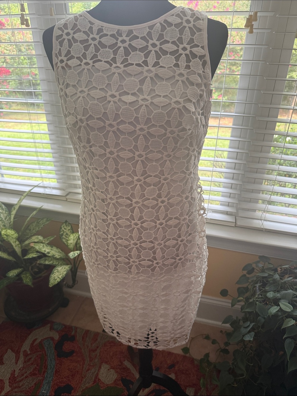 Ralph Lauren White Floral Crochet Midi Dress